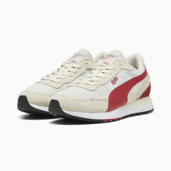 Road Rider Suede Sneakers, Vapor Gray-Club Red, large-ZAF