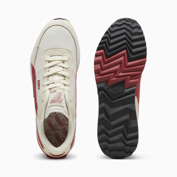 Road Rider Suede Sneakers, Vapor Gray-Club Red, large-ZAF