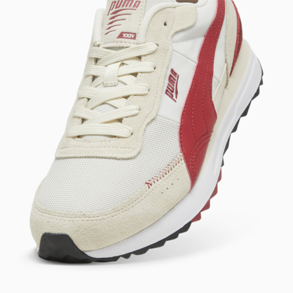Road Rider Suede Sneakers, Vapor Gray-Club Red, large-ZAF