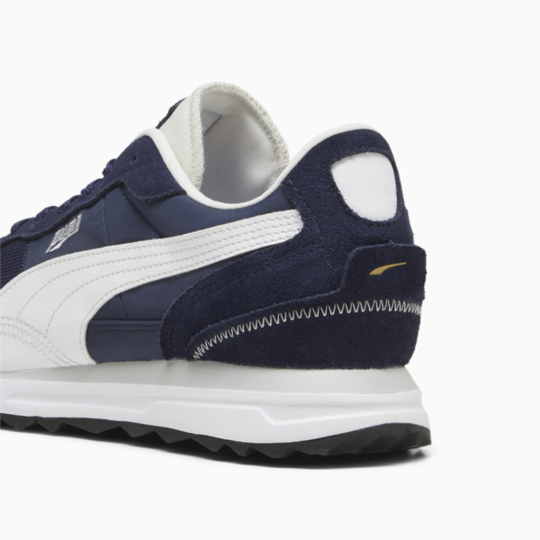 Road Rider Suede Sneakers, PUMA Navy-PUMA White, large-ZAF