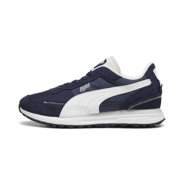 Road Rider Suede Sneakers, PUMA Navy-PUMA White, large-ZAF