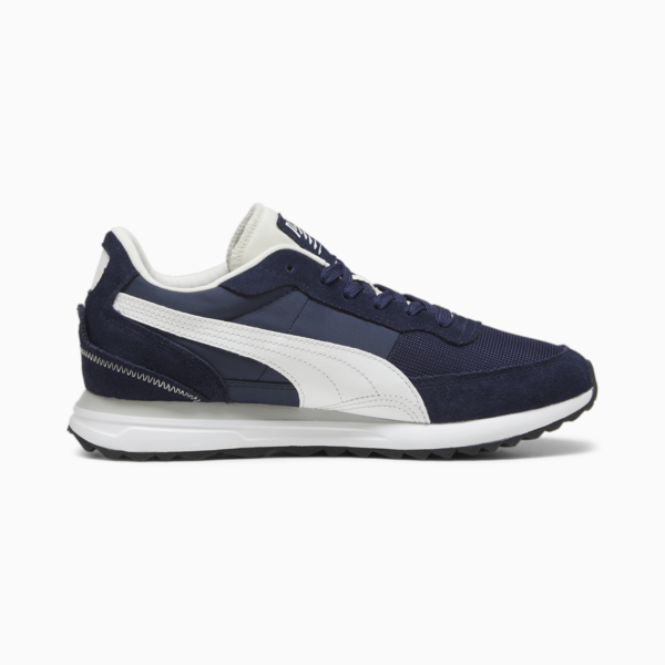 Road Rider Suede Sneakers, PUMA Navy-PUMA White, large-ZAF