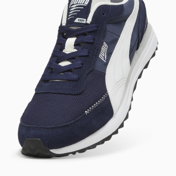Road Rider Suede Sneakers, PUMA Navy-PUMA White, large-ZAF