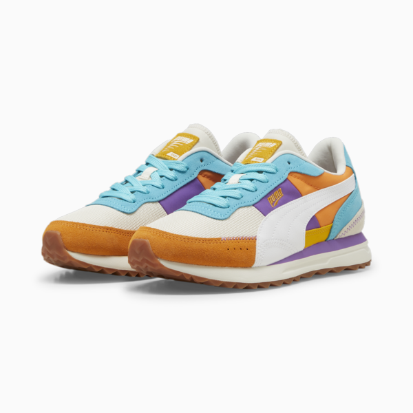 Road Rider Suede Sneakers, Frosted Ivory-PUMA White, large-ZAF