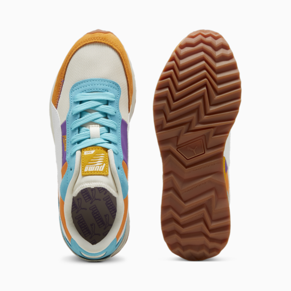 Road Rider Suede Sneakers, Frosted Ivory-PUMA White, large-ZAF