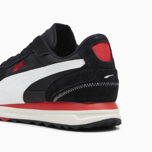 Road Rider Suede Sneakers, PUMA Black-PUMA Red, large-ZAF