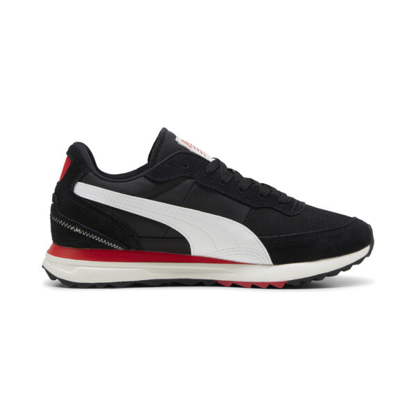 Road Rider Suede Sneakers, PUMA Black-PUMA Red, large-ZAF