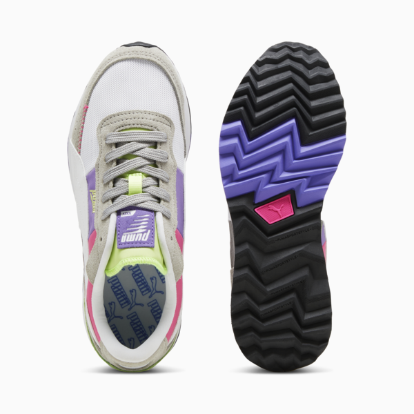 Road Rider Suede Sneakers, Smokey Gray-Fluro Pink Pes, large-ZAF