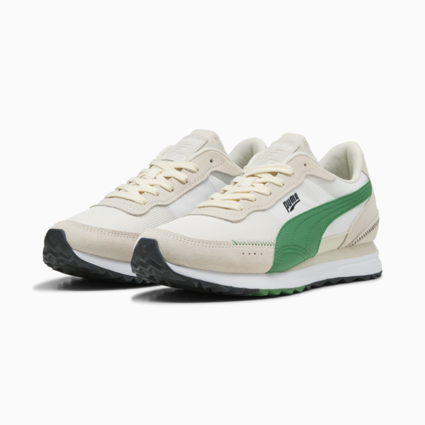 Road Rider Suede Sneakers, Warm White-Archive Green, large-ZAF
