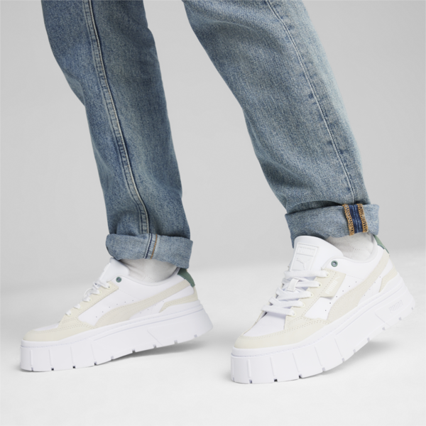 Zapatillas para mujer Mayze Stack Luxe, Warm White-PUMA White, large-ARG