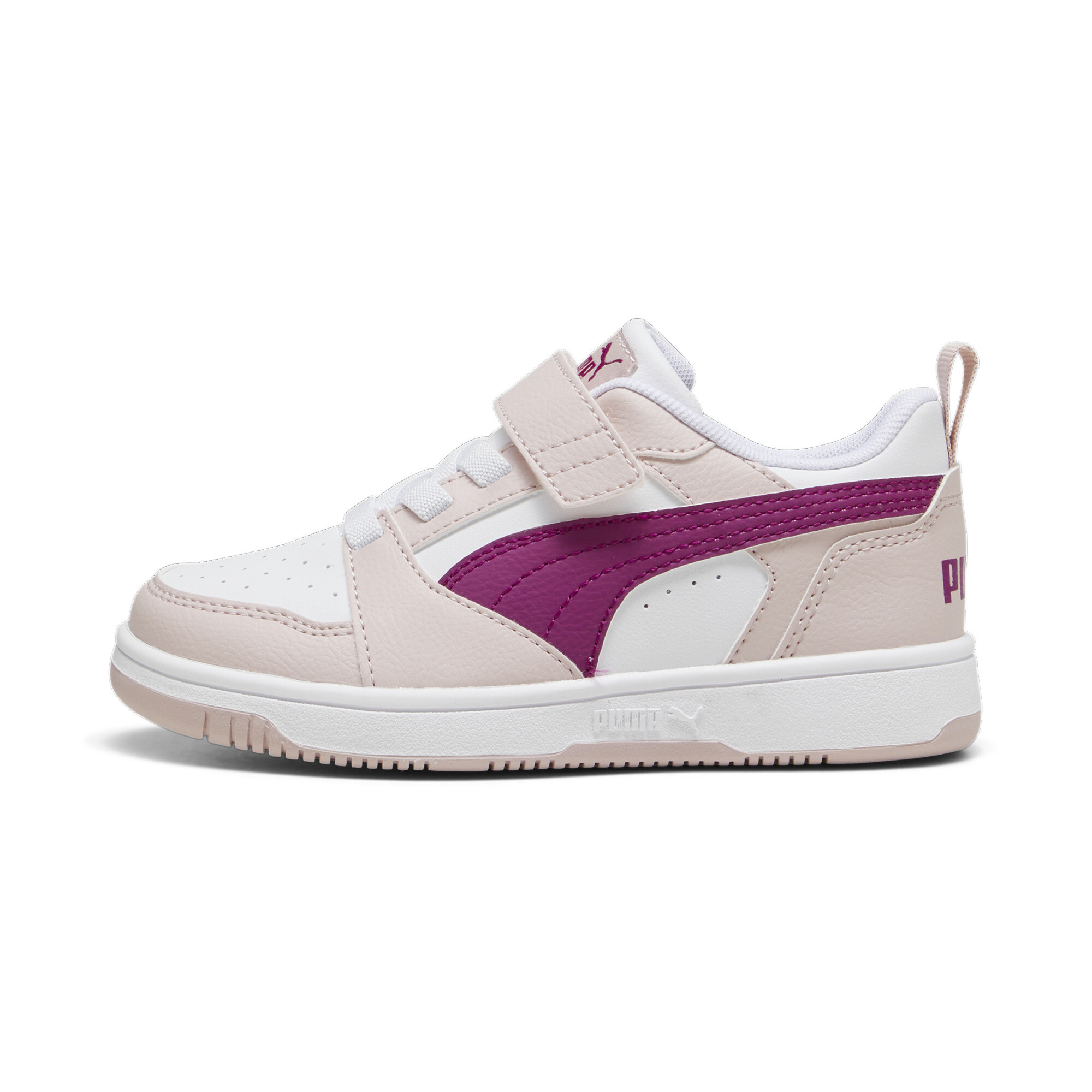 Puma Rebound V6 Lo Sneakers Kinder Schuhe | Mit Plain | Mauve Mist/Magenta Gleam/White | Größe: 31