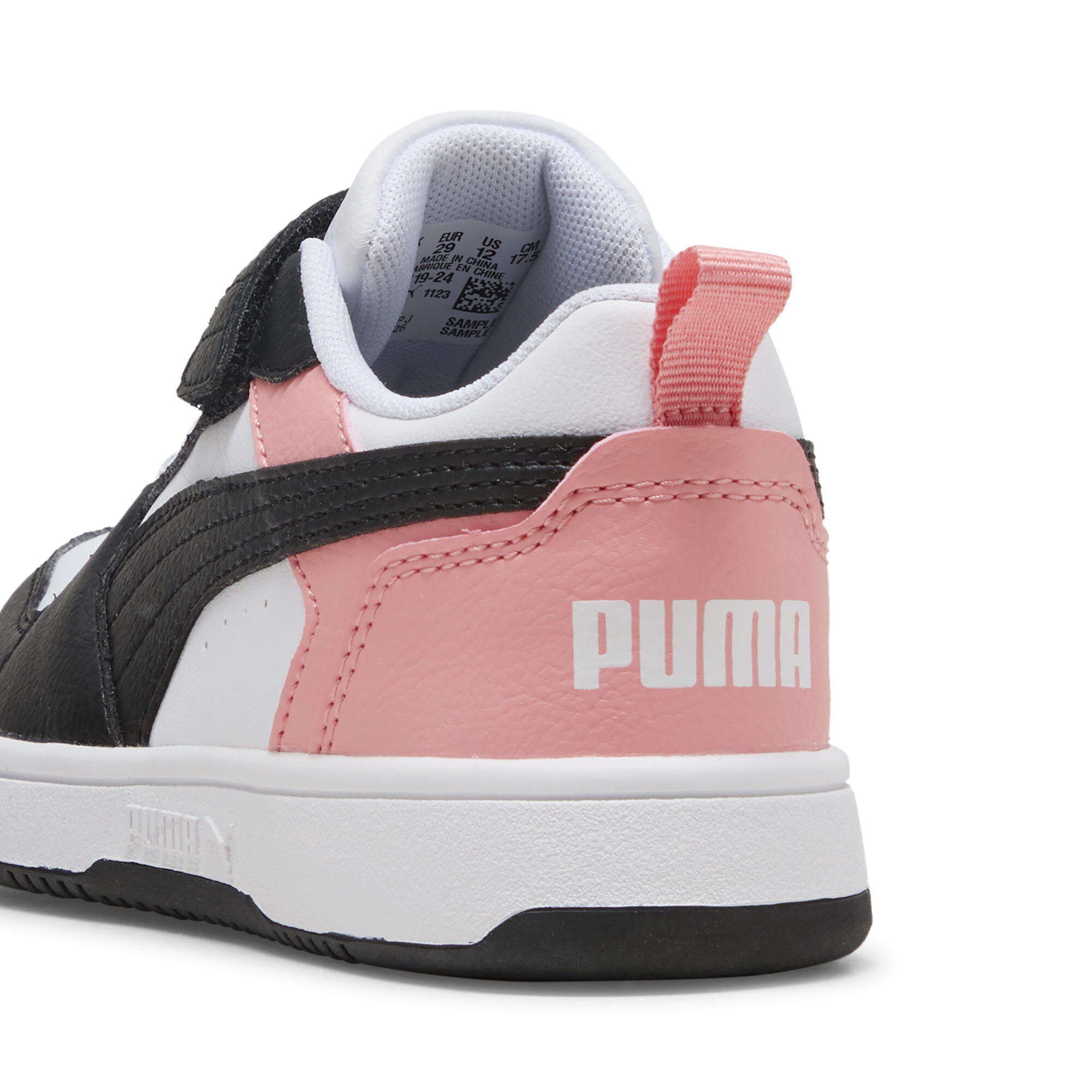 PUMA Rebound V6 Lo sneakers, Roze/Zwart/Wit, Maat 31 thumbnail 5