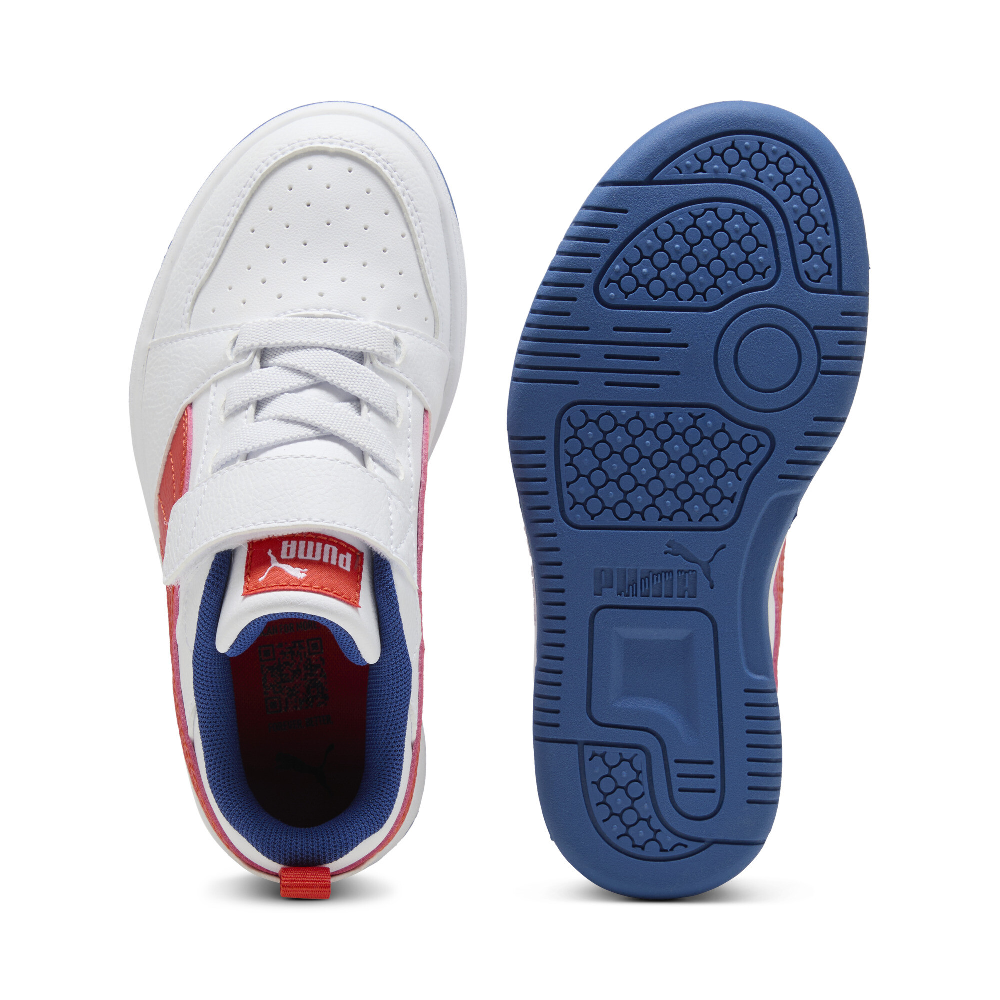 PUMA Rebound V6 Lo sneakers, Blauw/Rood/Wit, Maat 32,5 thumbnail 4
