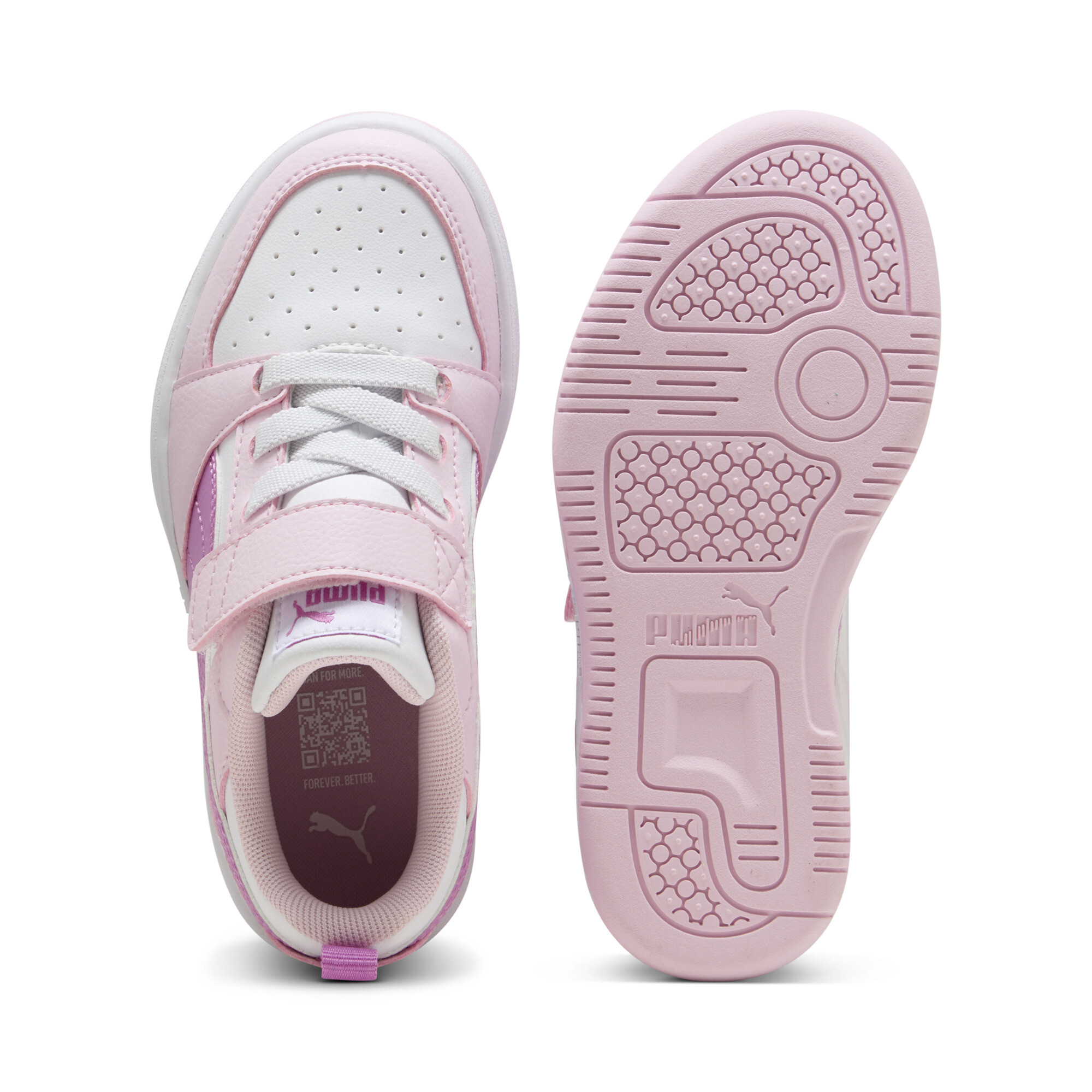 PUMA Rebound V6 Lo sneakers, Roze/Wit, Maat 34,5 thumbnail 4