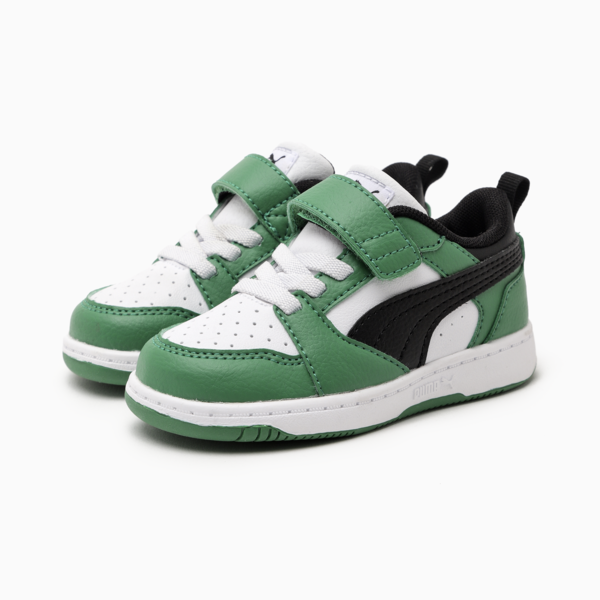 PUMA Rebound v6 Lo Toddlers' Sneakers, PUMA White-PUMA Black-Archive Green, large-MEX