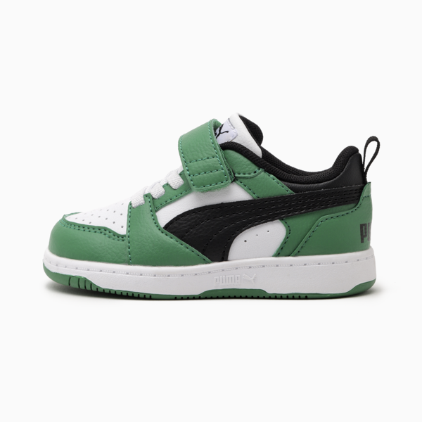 PUMA Rebound v6 Lo Toddlers' Sneakers, PUMA White-PUMA Black-Archive Green, large-MEX