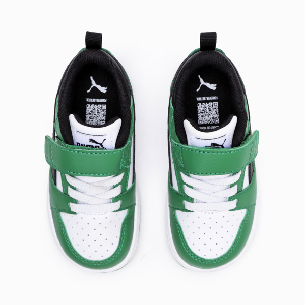 PUMA Rebound v6 Lo Toddlers' Sneakers, PUMA White-PUMA Black-Archive Green, large-MEX