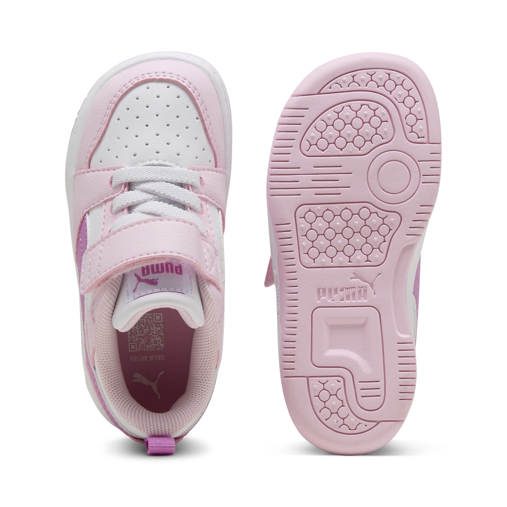 PUMA Rebound v6 Lo sneakers, Roze/Wit, Maat 22 thumbnail 4