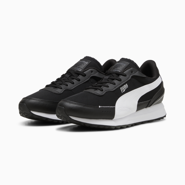 Road Rider Leather Sneakers, PUMA Black-PUMA White, large-ZAF