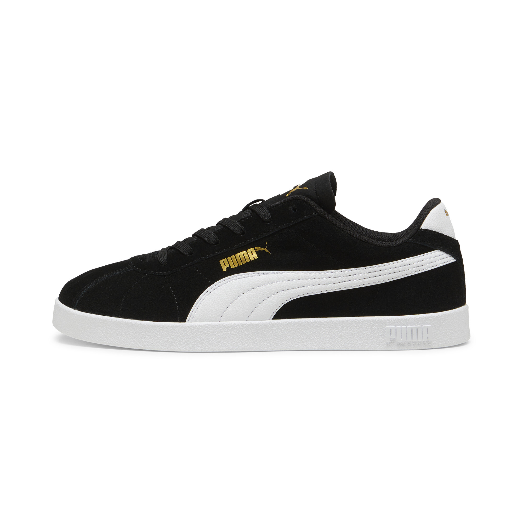 Puma Club II Suede Sneakers Unisex Schuhe | Black/White/Gold | Größe: 47