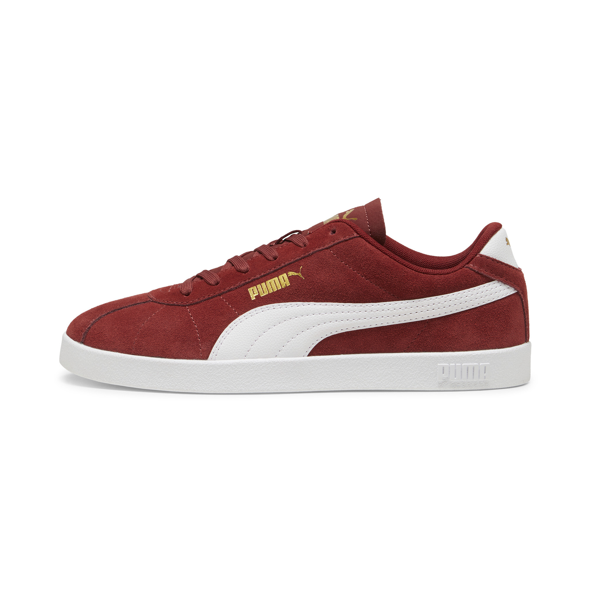 Puma Club II Suede Sneakers Unisex Schuhe | Mit Plain | Intense Red/White/Gold | Größe: 46