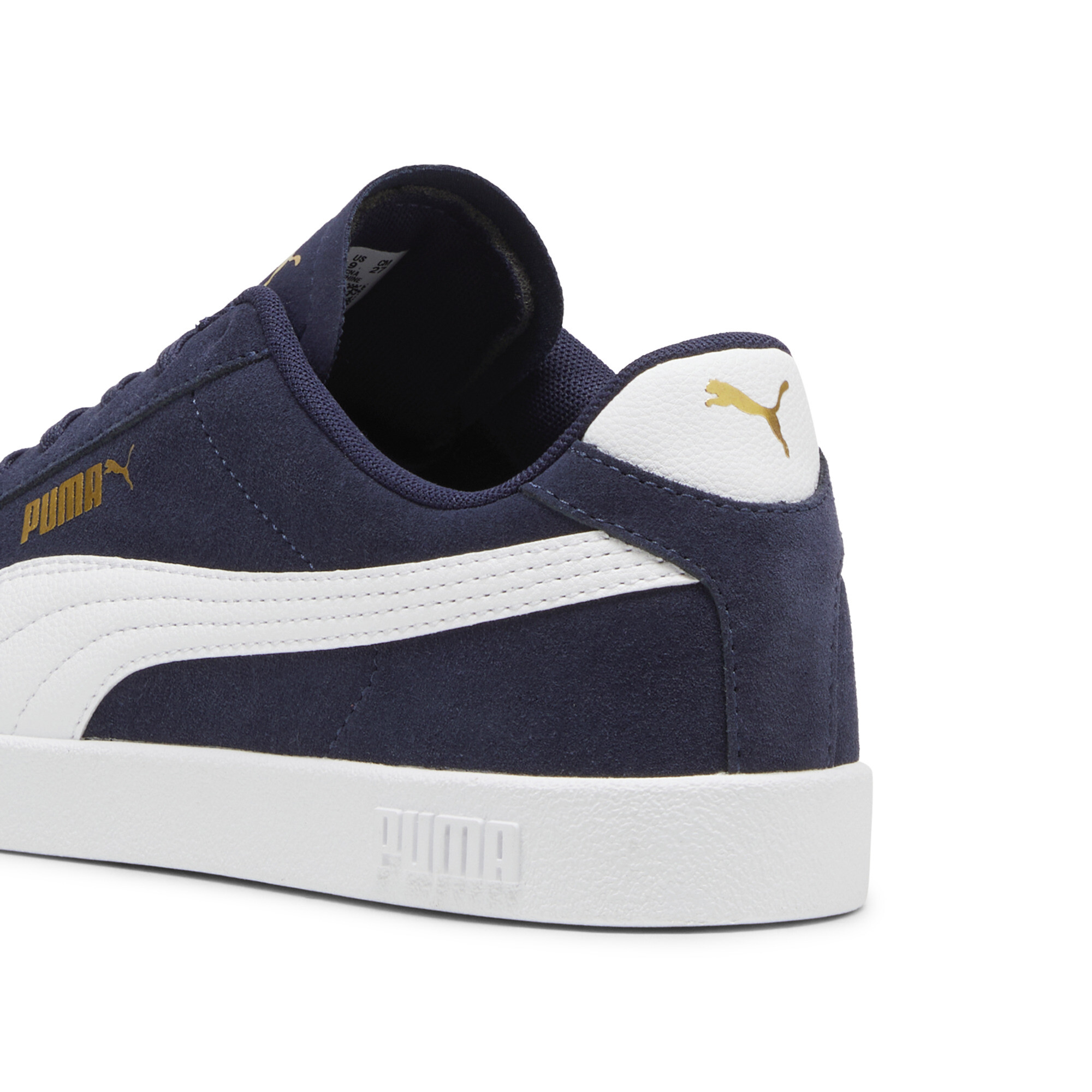 PUMA Club II Suede unisex sneakers, Blauw/Wit/Goud, Maat 45 thumbnail 5
