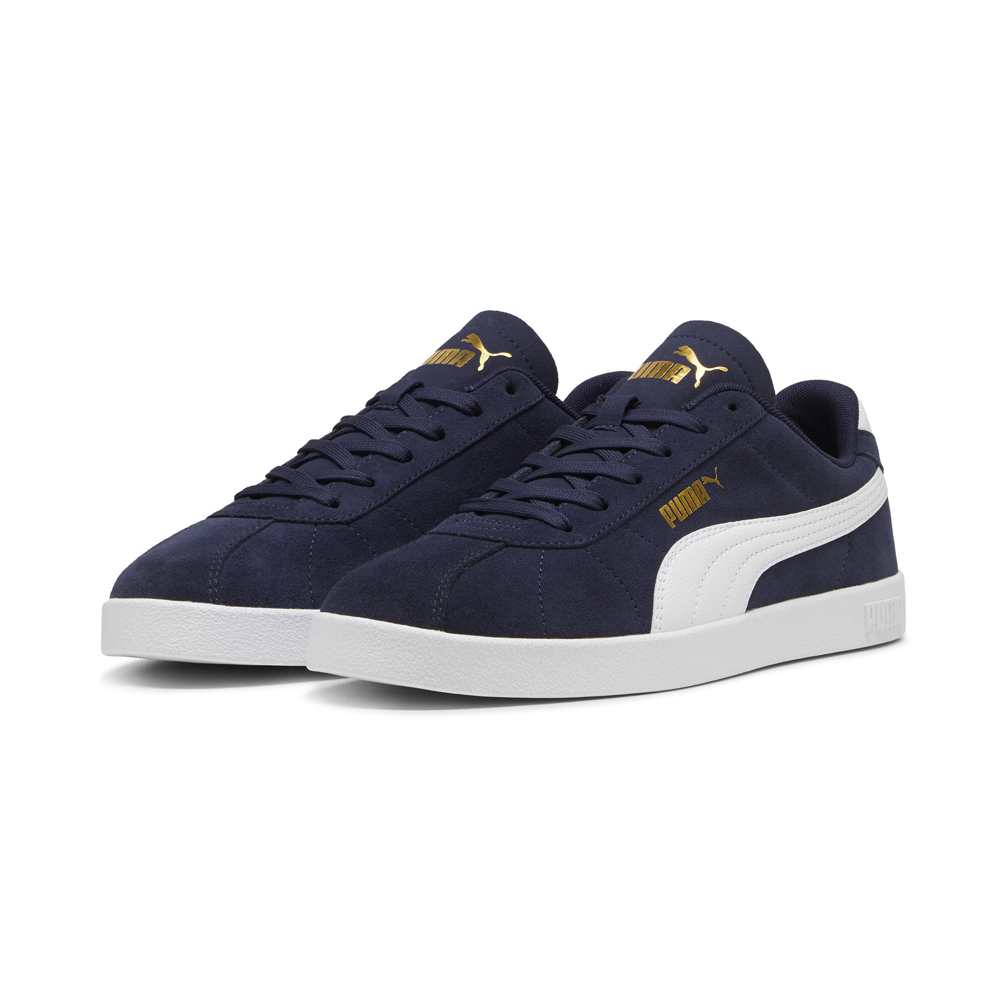 PUMA Club II Suede unisex sneakers, Blauw/Wit/Goud, Maat 45 thumbnail 6