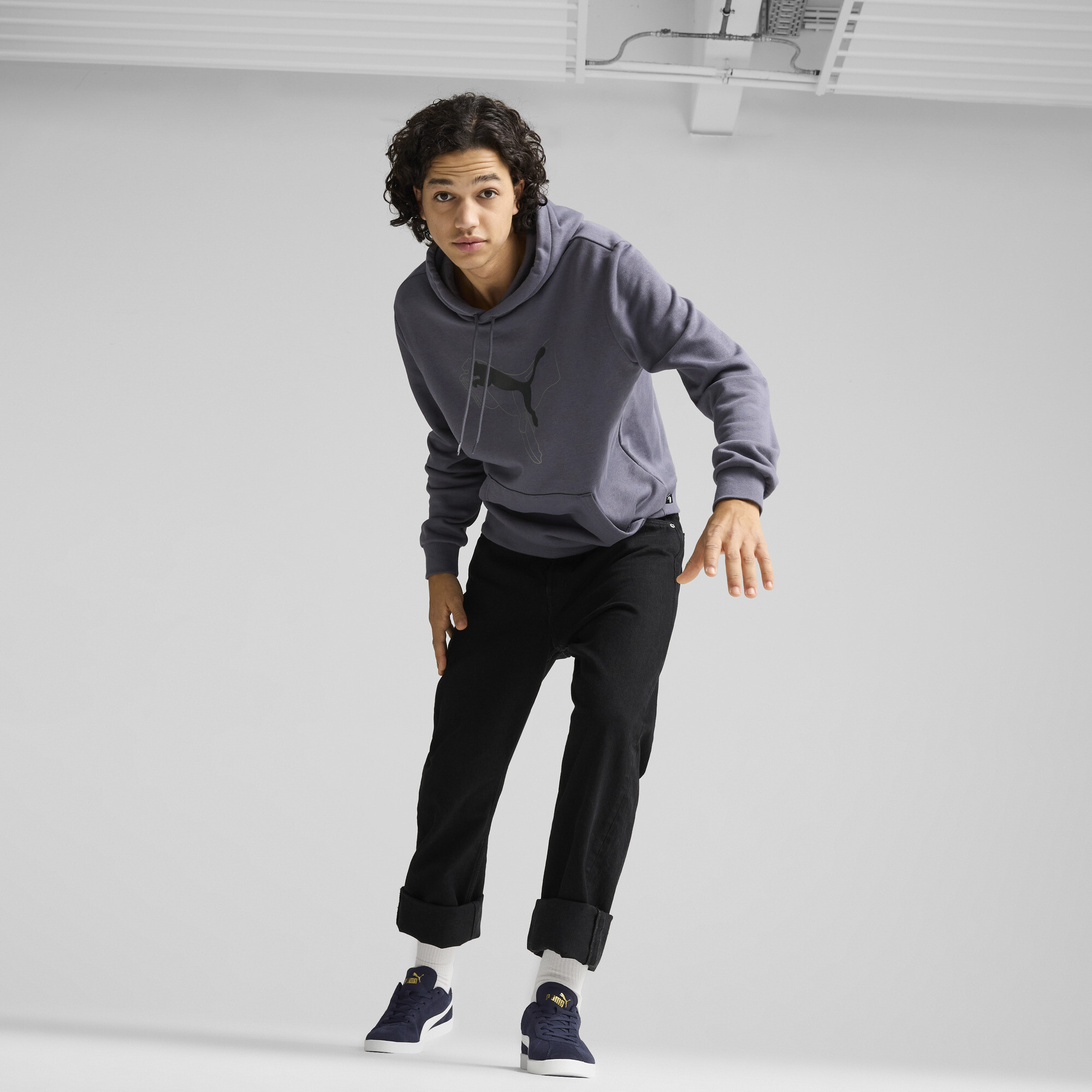 PUMA Club II Suede unisex sneakers, Blauw/Wit/Goud, Maat 45 thumbnail 7