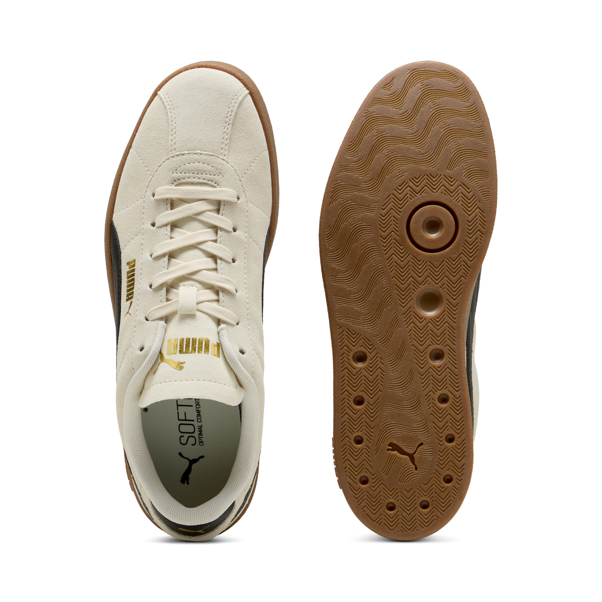 PUMA Club II Suede unisex sneakers, Zwart/Goud, Maat 42 thumbnail 4