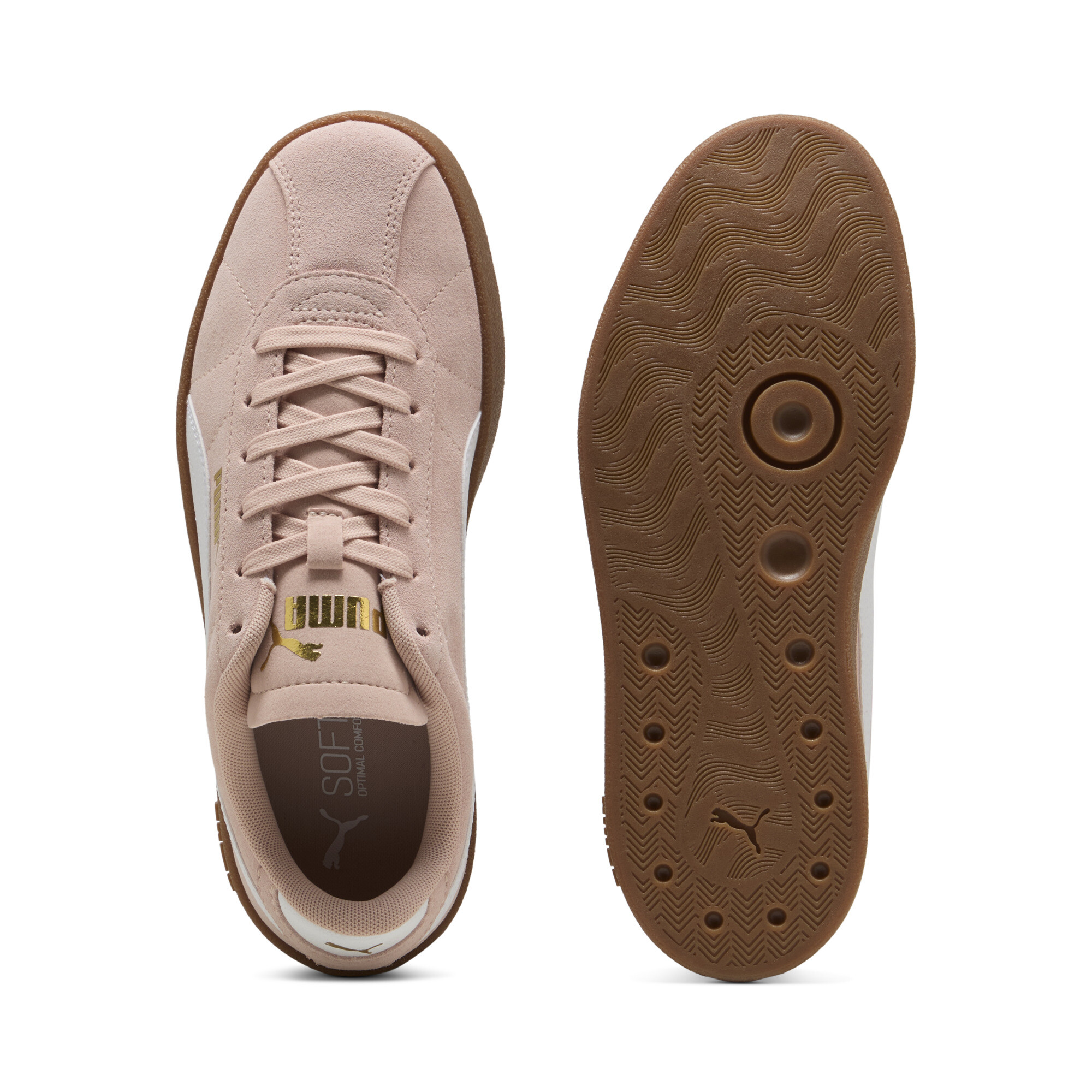 PUMA Club II Suede unisex sneakers, Roze/Wit, Maat 36 thumbnail 4