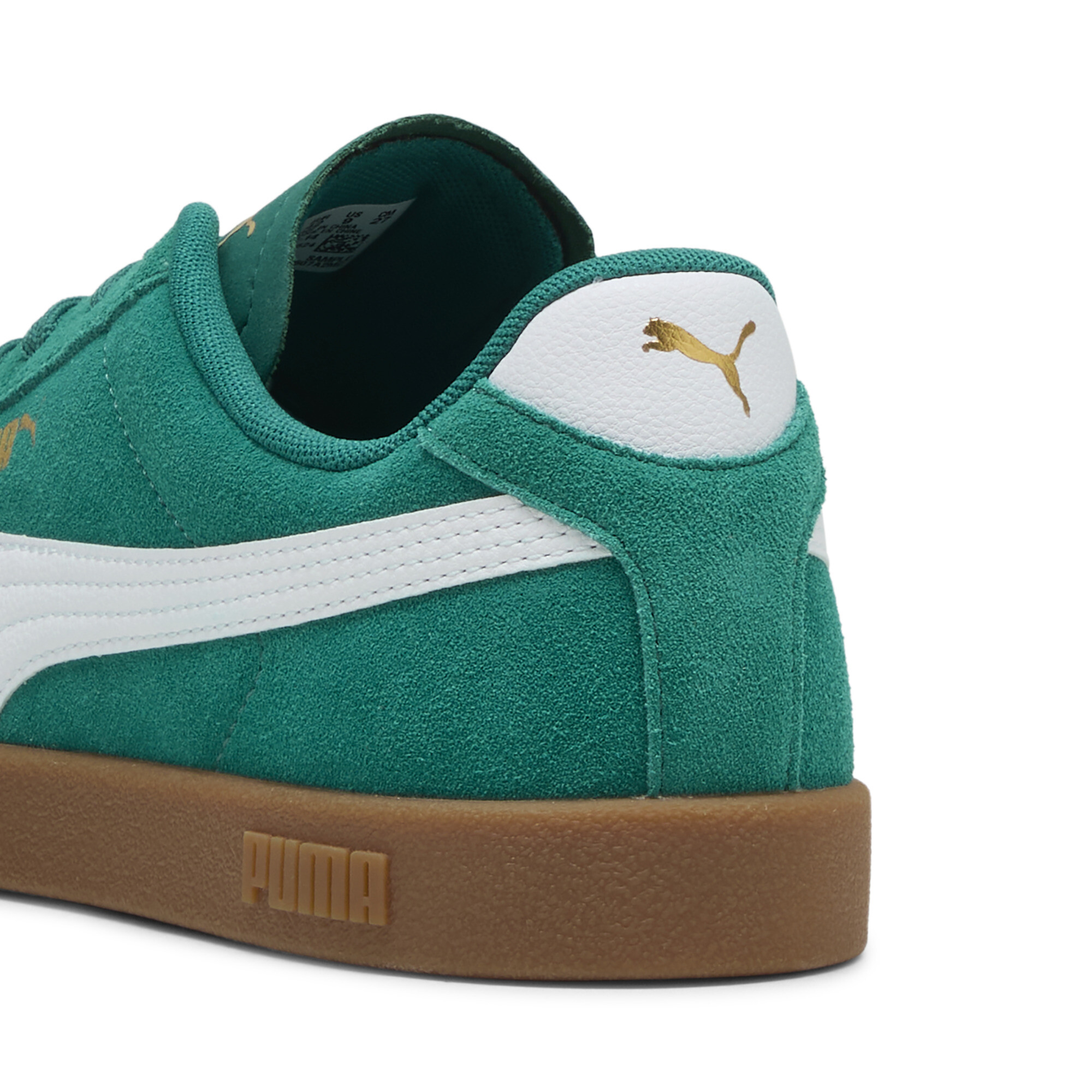 PUMA Club II Suede unisex sneakers, Groen/Wit/Goud, Maat 42 thumbnail 5