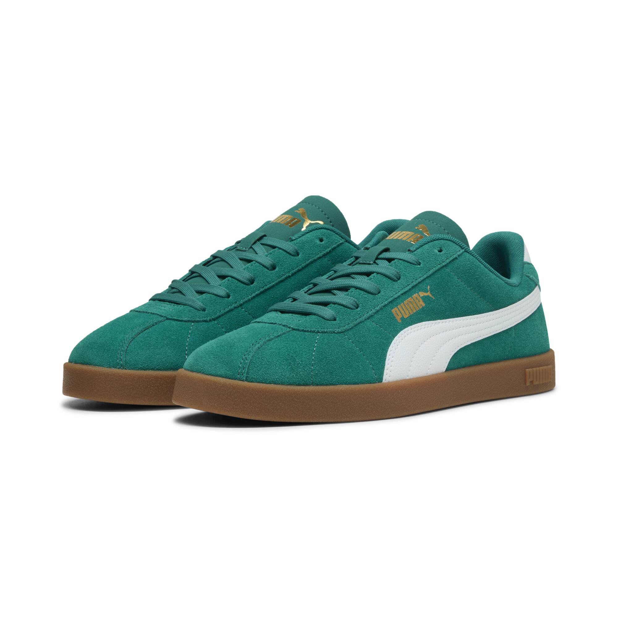 PUMA Club II Suede unisex sneakers, Groen/Wit/Goud, Maat 42 thumbnail 6