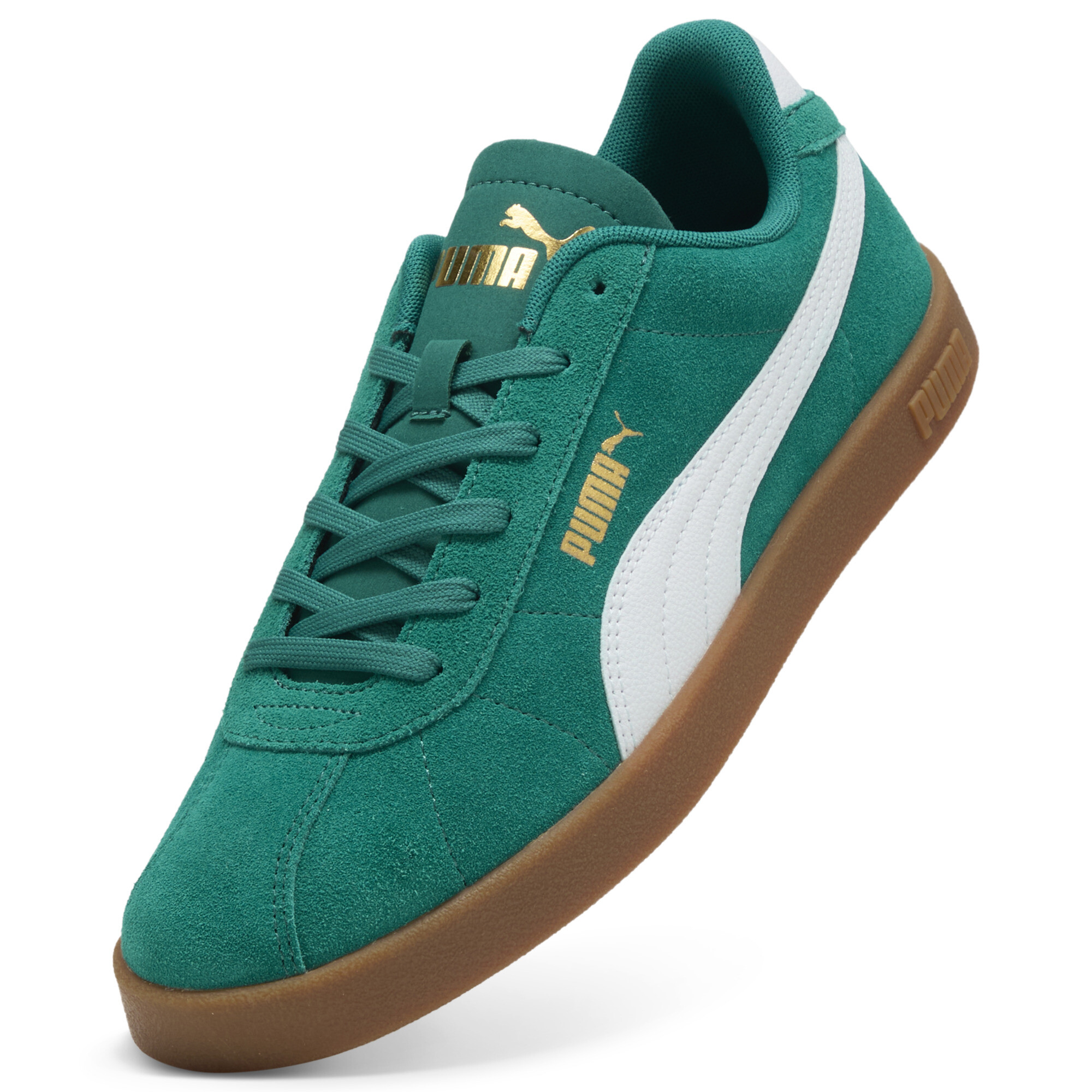 PUMA Club II Suede unisex sneakers, Groen/Wit/Goud, Maat 42 thumbnail 2