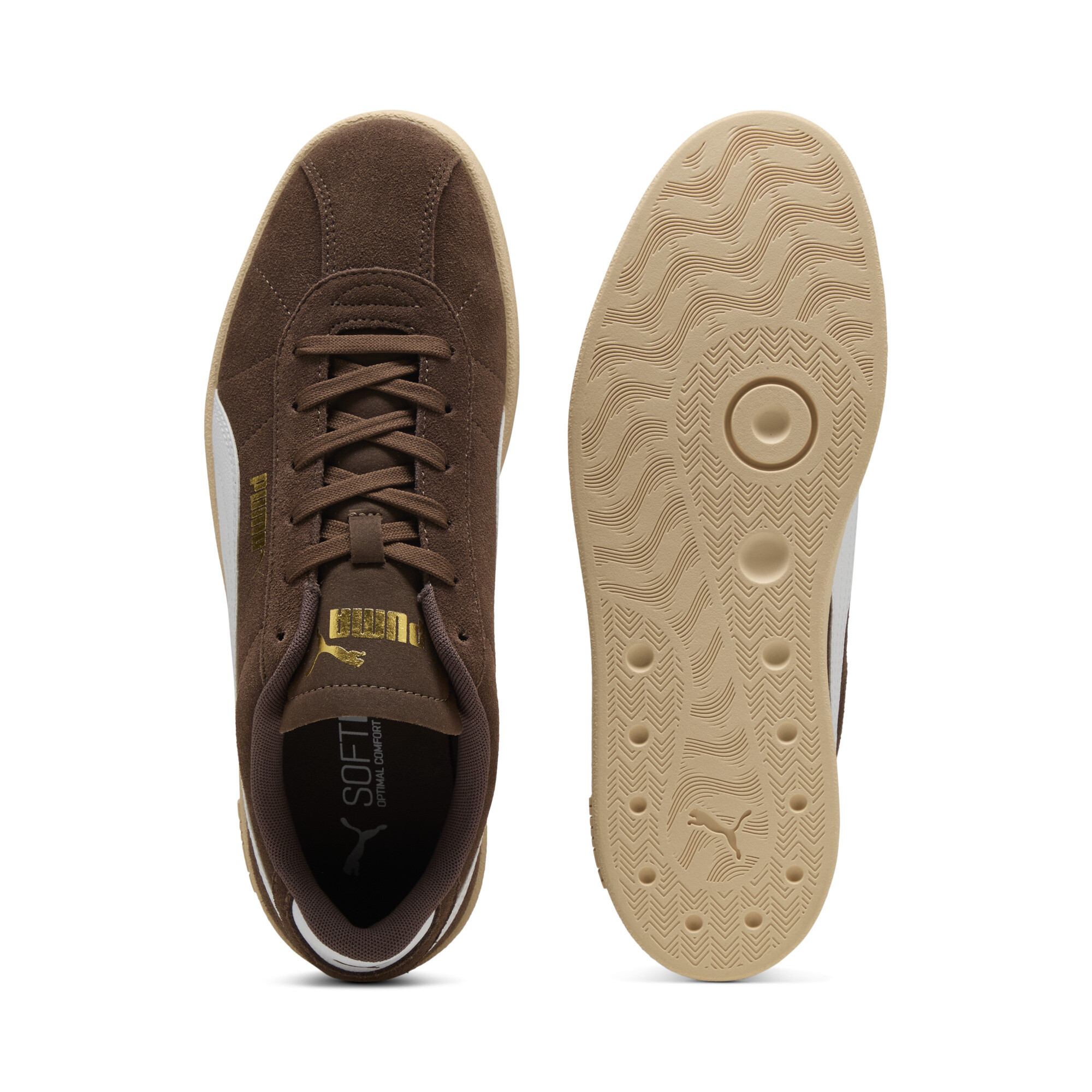 PUMA Club II Suede unisex sneakers, Wit/Goud/Brons, Maat 43 thumbnail 4