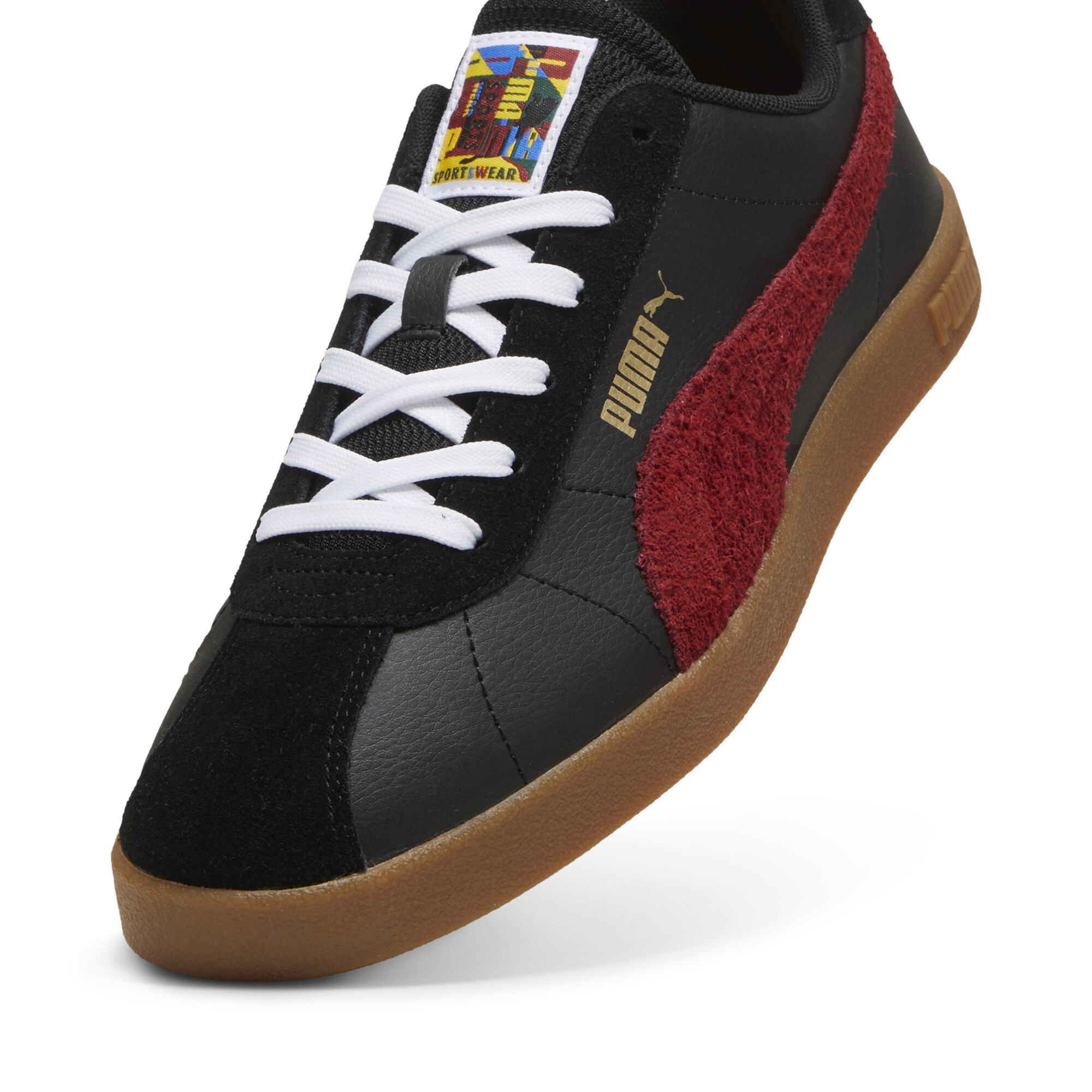 PUMA Club II Year of Sports unisex sneakers voor Dames, Rood/Zwart
