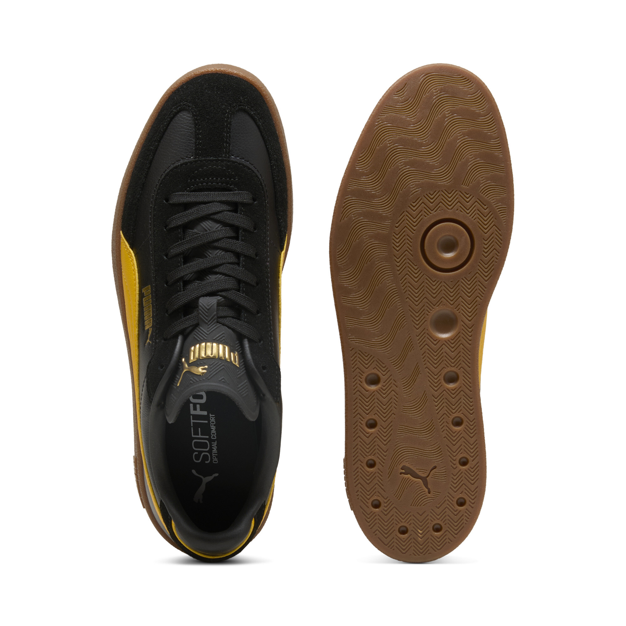 PUMA Club II Era unisex sneakers, Zwart/Geel, Maat 38,5 thumbnail 4