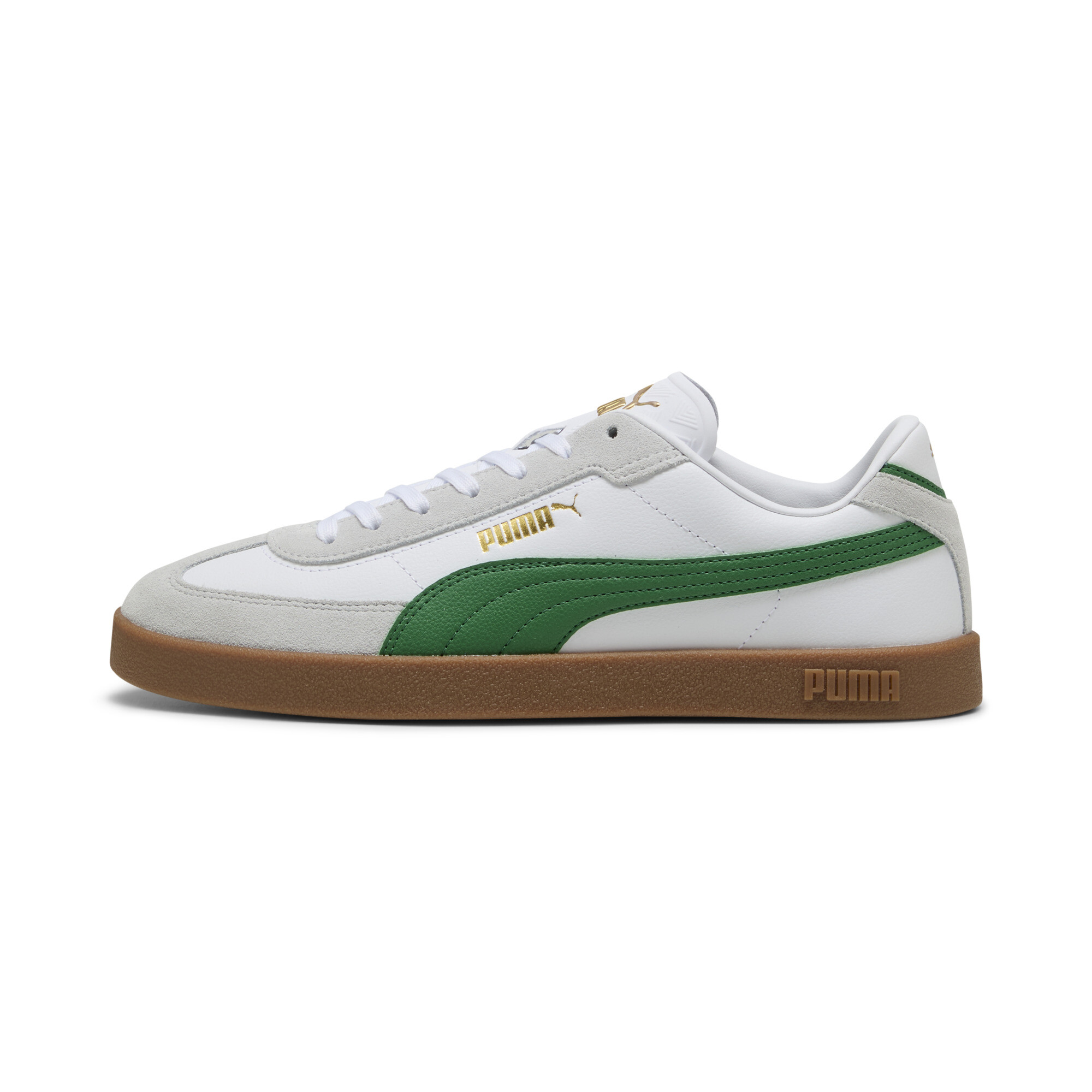 Puma Club II Era Sneakers Unisex Schuhe | Mit Plain | White/Archive Green/Gum | Größe: 44.5