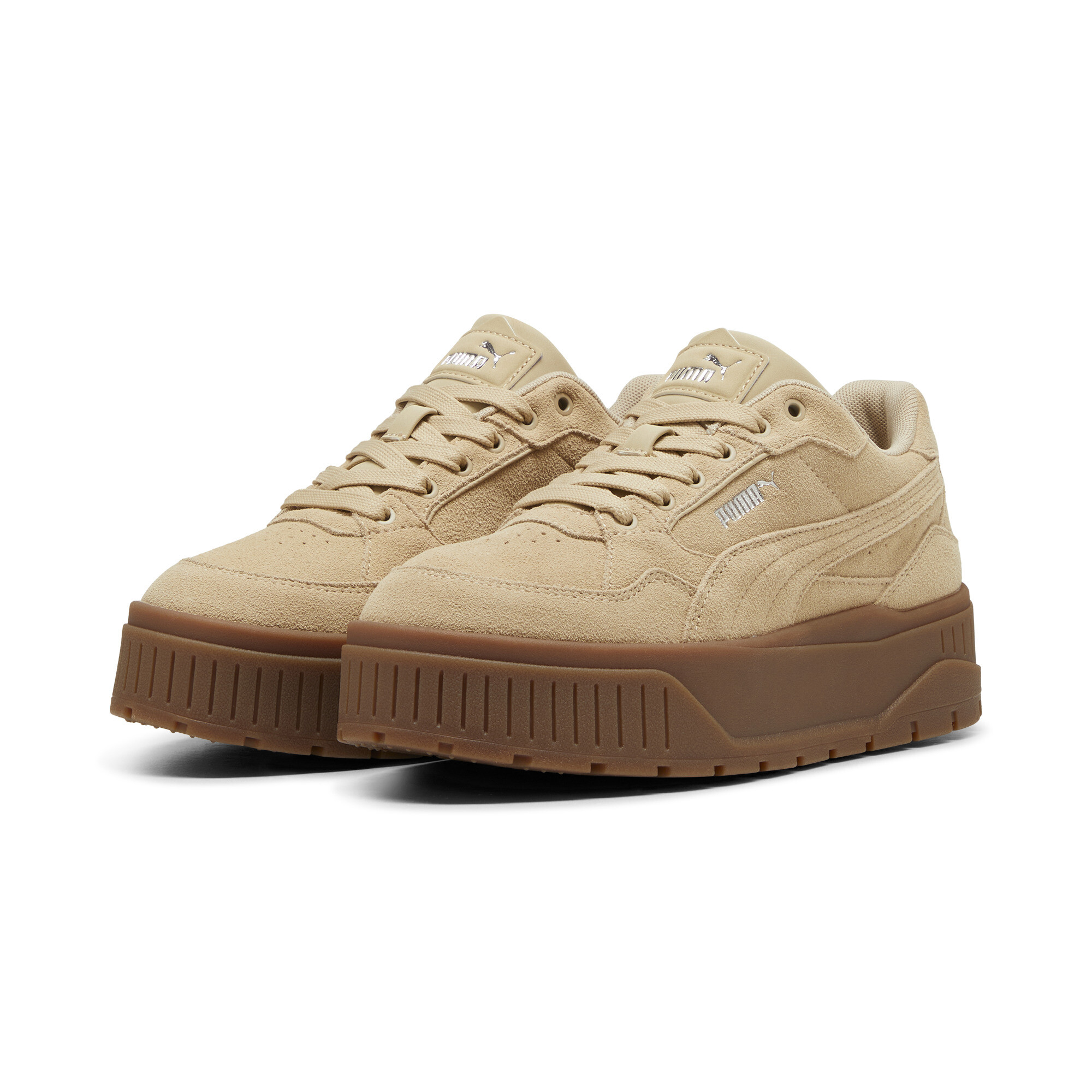 Women's Puma Karmen II Idol Suede Sneakers, Beige, Size 42, Shoes