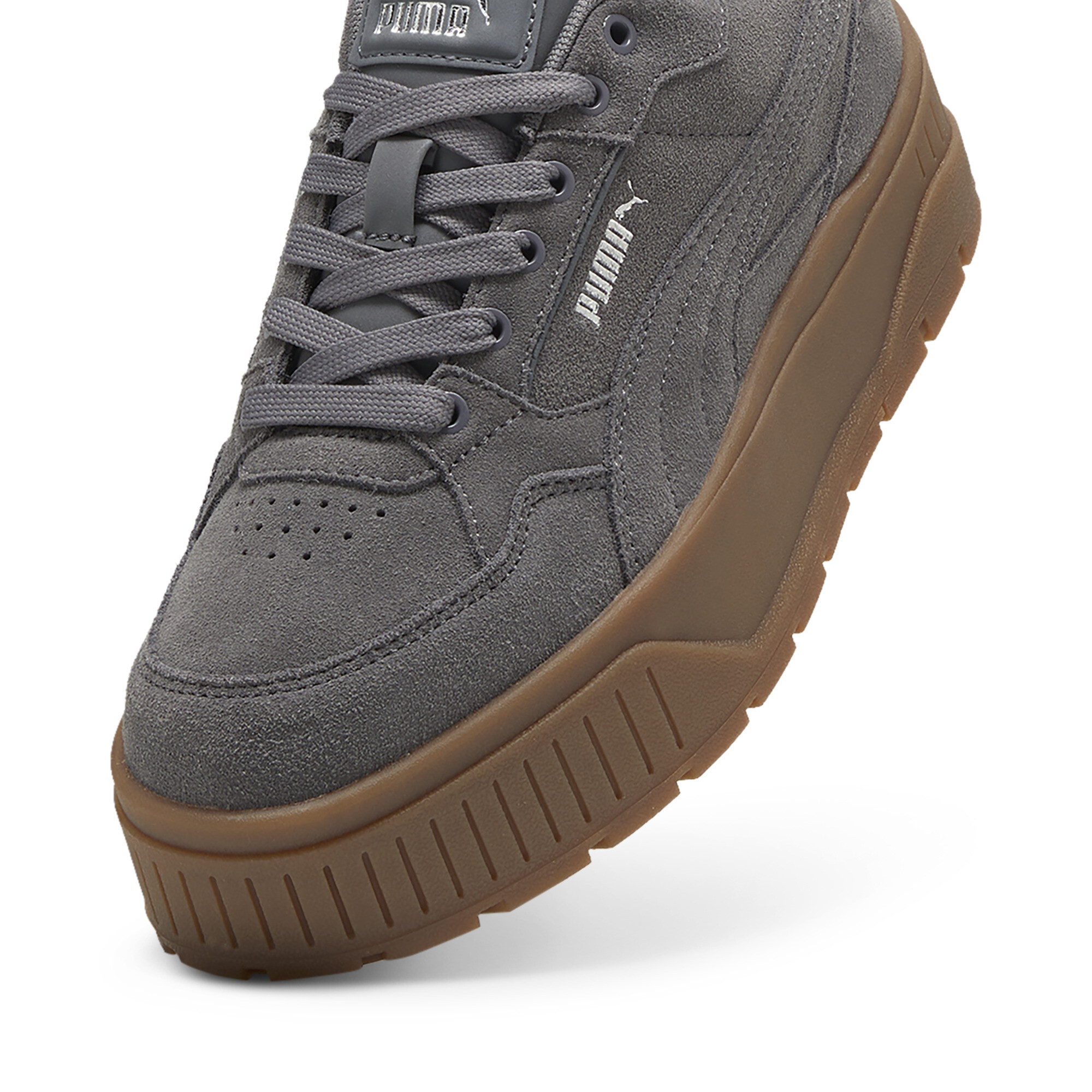 Women's Puma Karmen II Idol Suede Sneakers, Gray, Size 37, Shoes