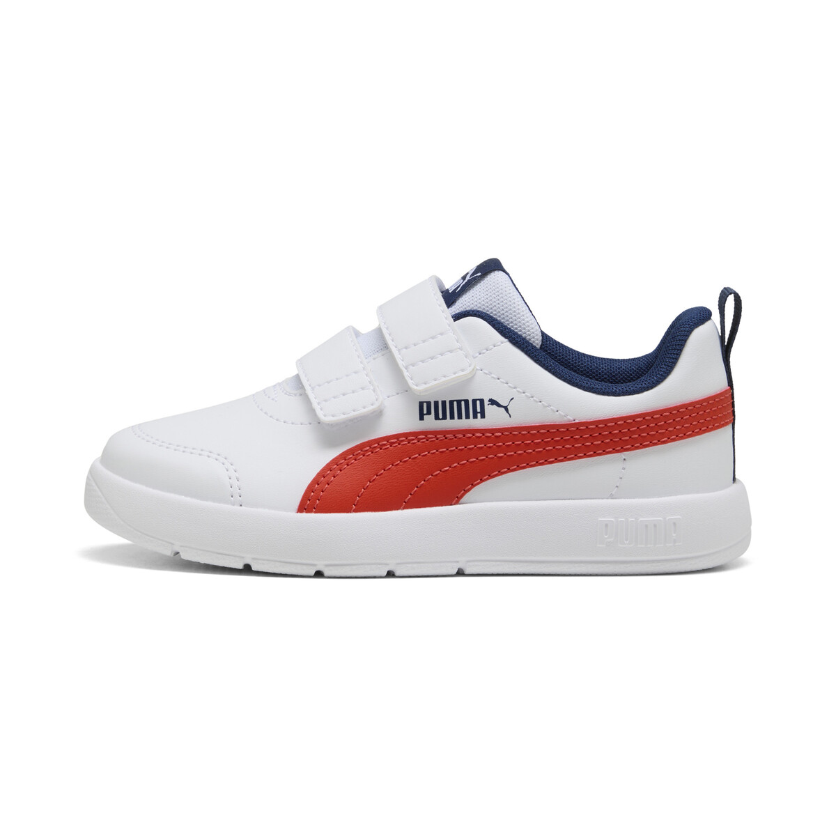Courtflex V3 Sneakers Kids in White/Fierce Red Persian Blue by PUMA, UK 10
