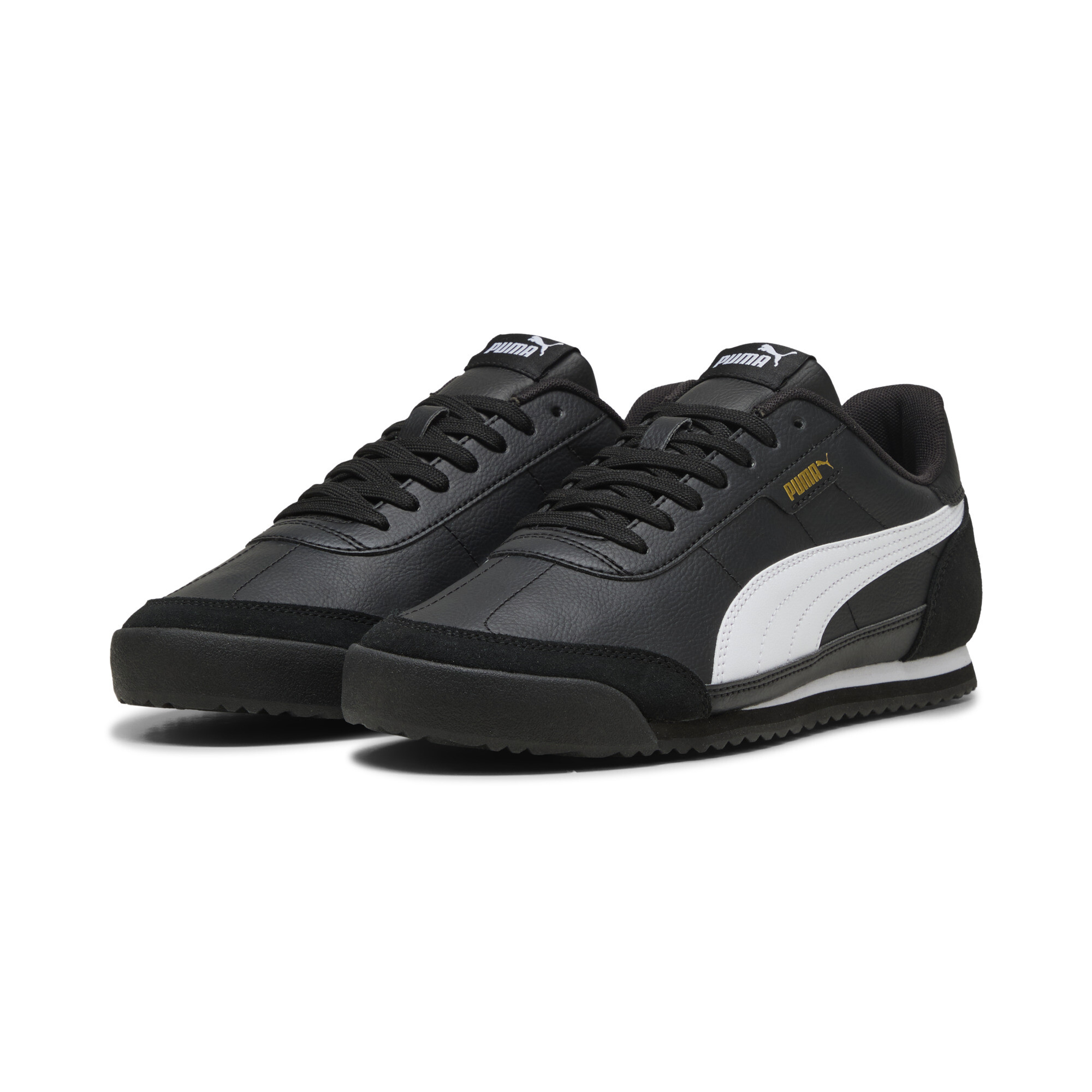 PUMA Turino II OG uniseks sneakers, Zwart/Wit/Goud, Maat 38,5 thumbnail 6