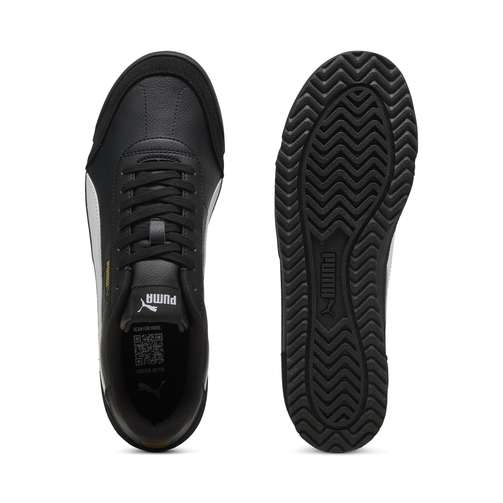 PUMA Turino II OG uniseks sneakers, Zwart/Wit/Goud, Maat 38,5 thumbnail 4