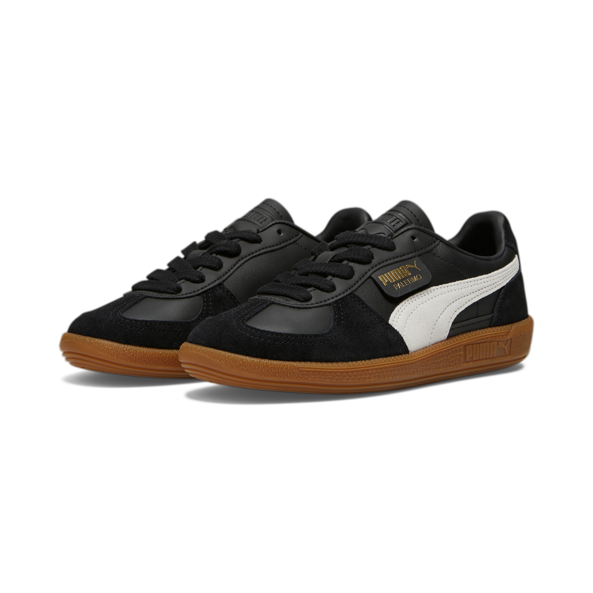 Women's Puma Palermo Leather Sneakers, Black, Size 37.5, Shoes