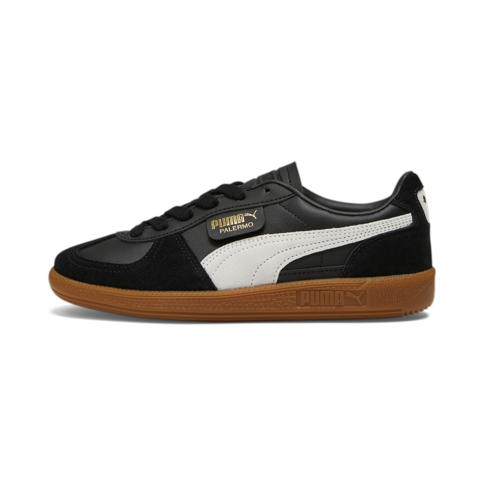 Women's Puma Palermo Leather Sneakers, Black, Size 37.5, Shoes