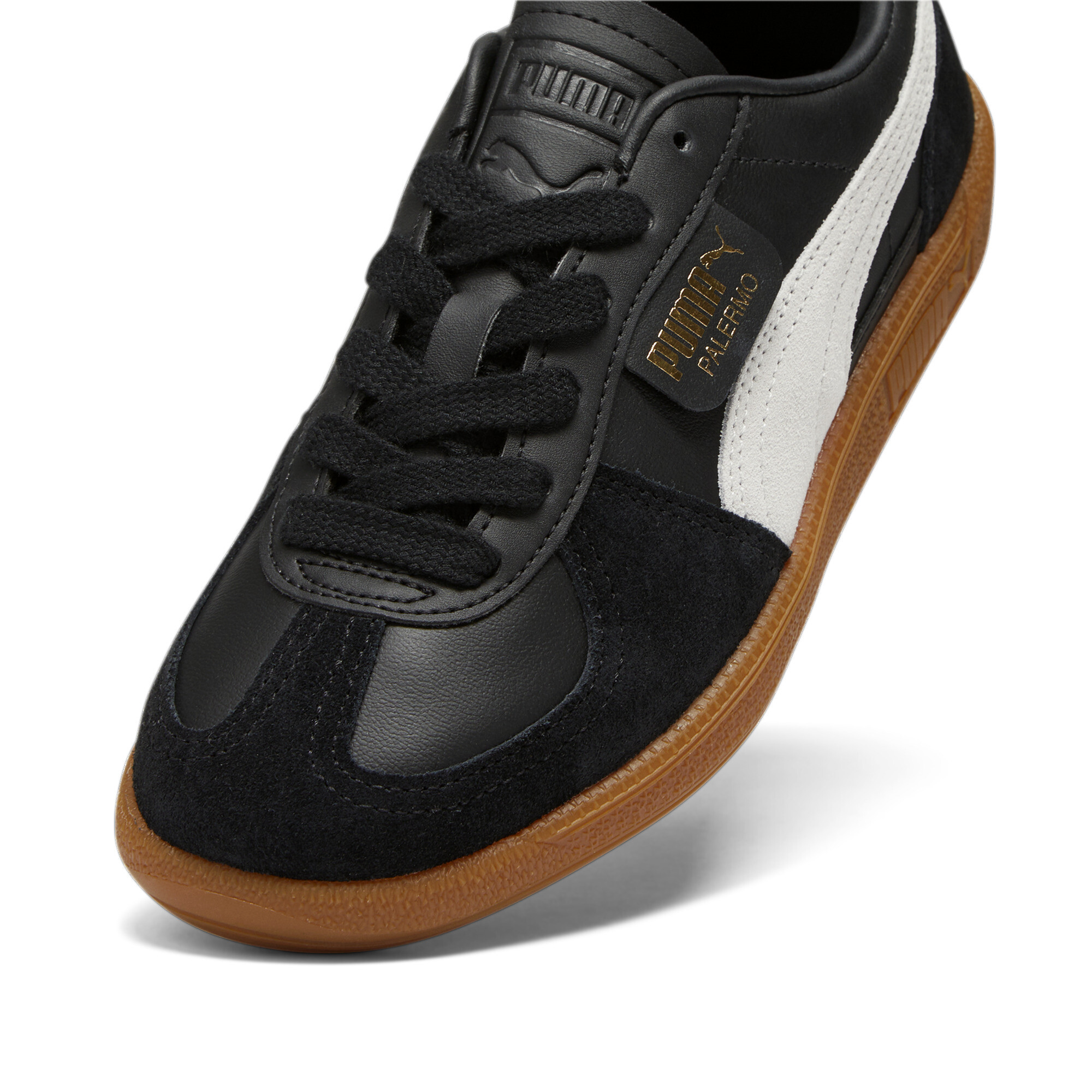 Women's Puma Palermo Leather Sneakers, Black, Size 37.5, Shoes