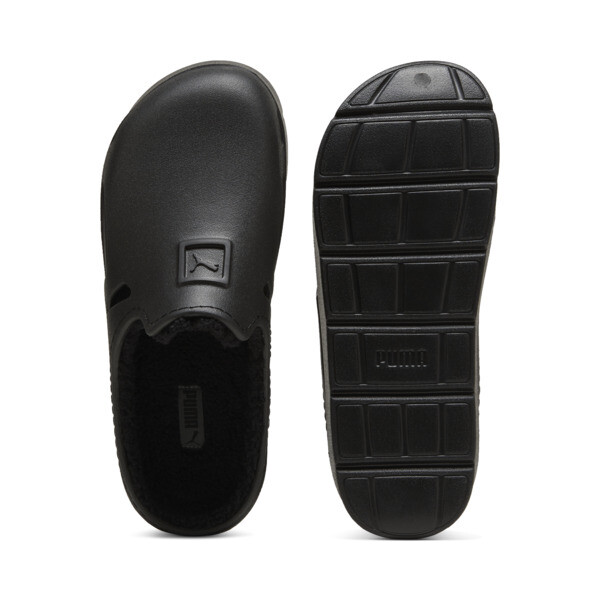 Puma Shibui Mule Wtr Slides In Black-shadow Gray