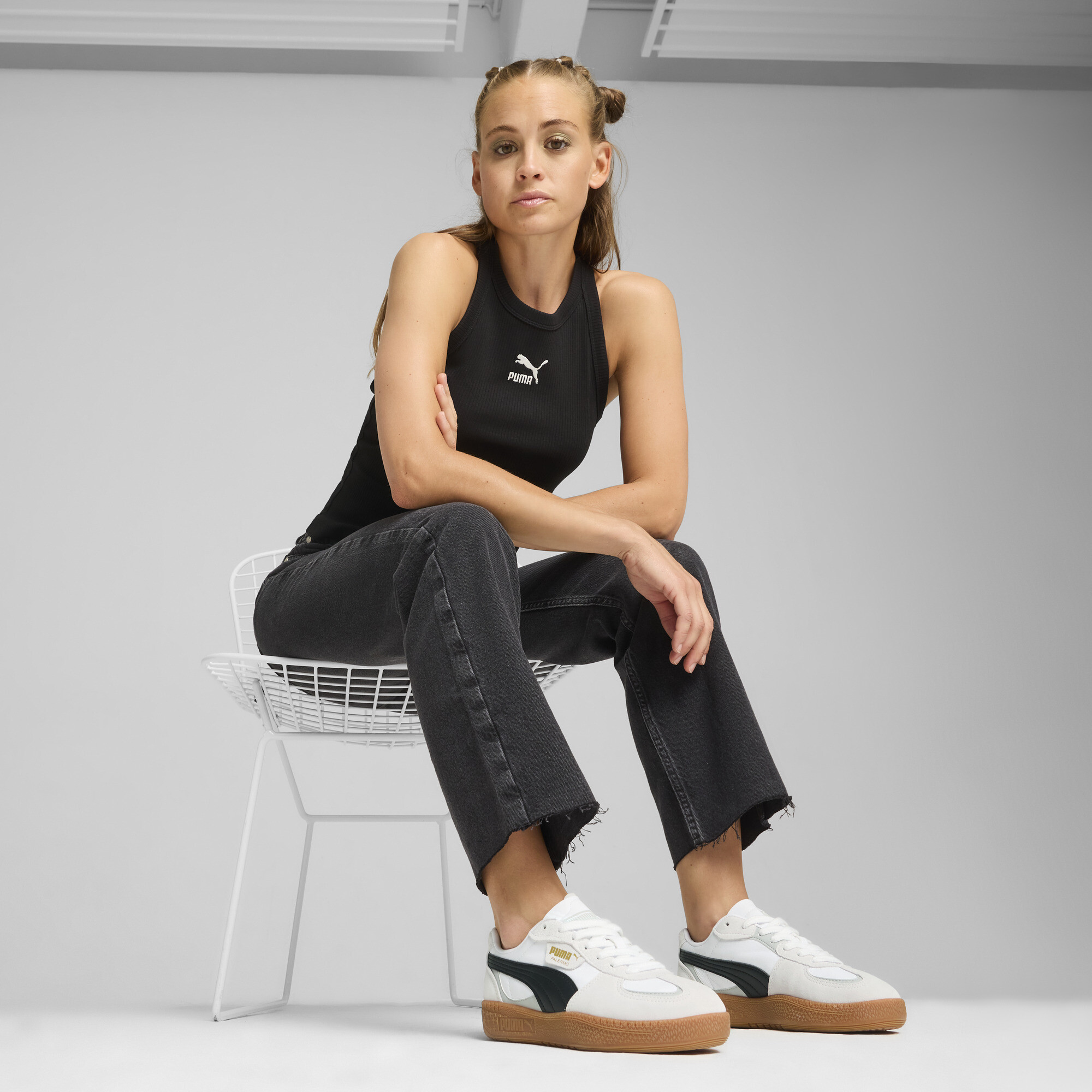 PUMA Palermo Moda sneakers voor Dames, Zwart/Wit, Maat 41 thumbnail 7