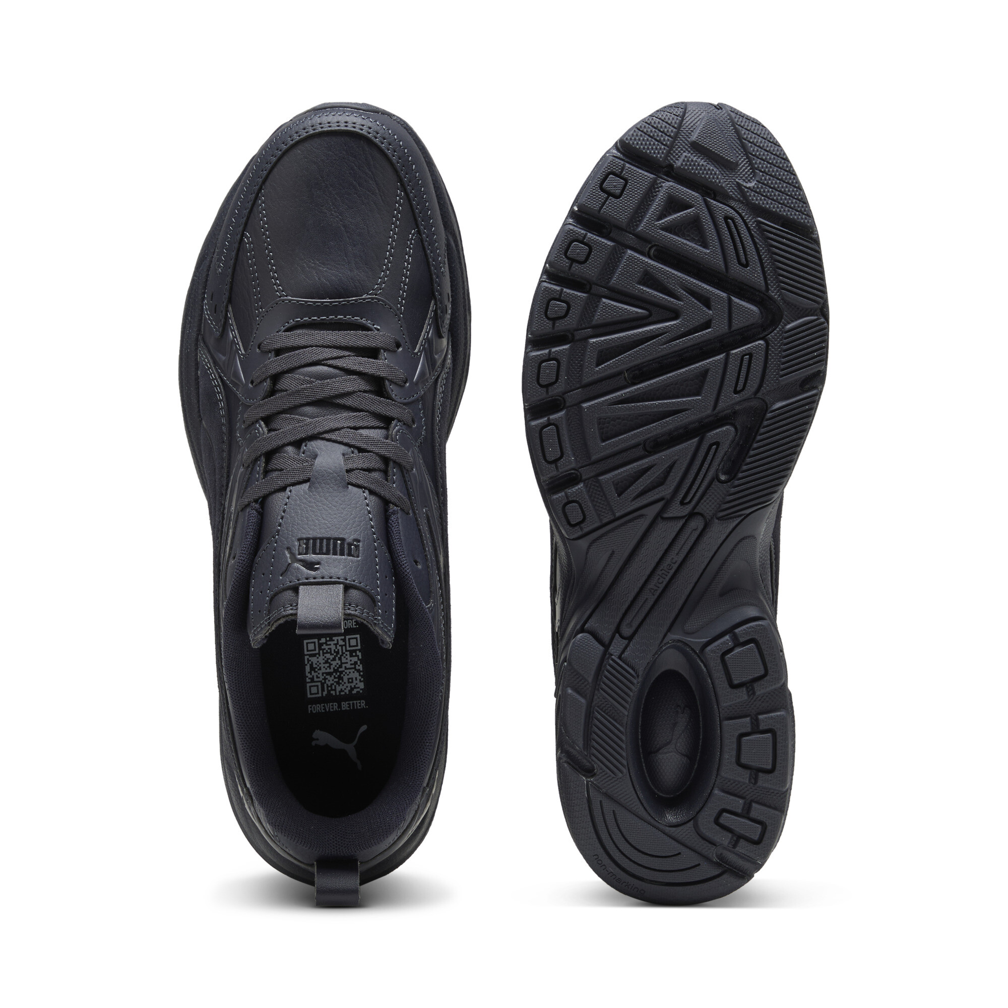 PUMA Milenio Tech Leather unisex sneakers, Blauw/Wit, Maat 40 thumbnail 4