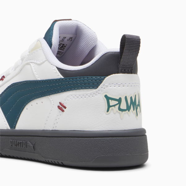 Tenis Infantiles Rebound V6 Lo Mid 90s, PUMA White-Cold Green-Galactic Gray, large-MEX