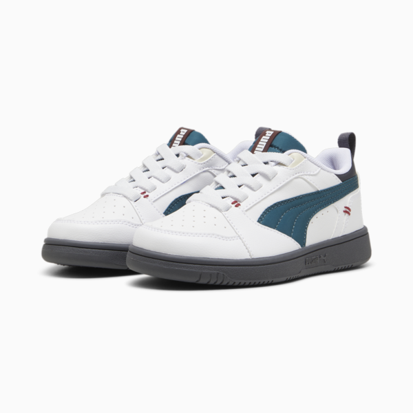 Tenis Infantiles Rebound V6 Lo Mid 90s, PUMA White-Cold Green-Galactic Gray, large-MEX
